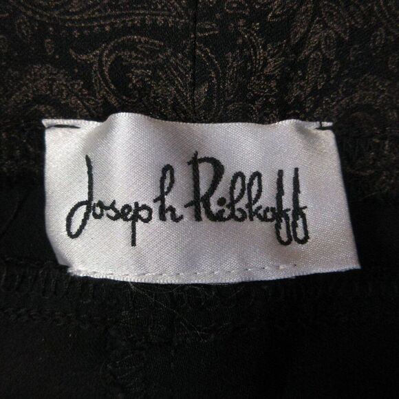 JOSEPH RIBKOFF Black and Gold Paisley Print Pants Waist Size 28 PULL ON Trousers - Picture 5 of 11